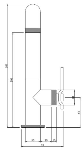 Technical image of Crosswater UNION Tall Basin Mixer Tap With Lever Handle (Chrome).