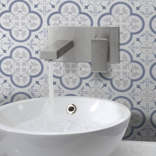 Example image of Crosswater Verge Wall Mounted Basin Mixer Tap (Brushed Stainless Steel).
