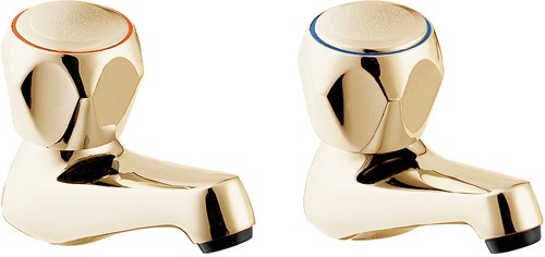 Larger image of Deva Profile Basin Taps (Gold, Pair).
