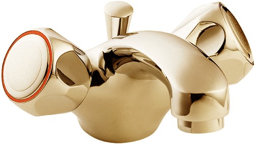 Larger image of Deva Profile Mono Basin Mixer Tap With Pop Up Waste (Gold).