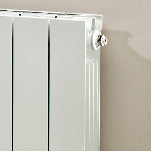 Example image of EcoHeat Saxon Horizontal Aluminium Radiator & Brackets 440x1140 (White).