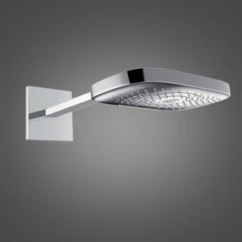 Larger image of Hansgrohe Raindance E 300 3 Jet Shower Head & Arm (300x190mm, Chrome).