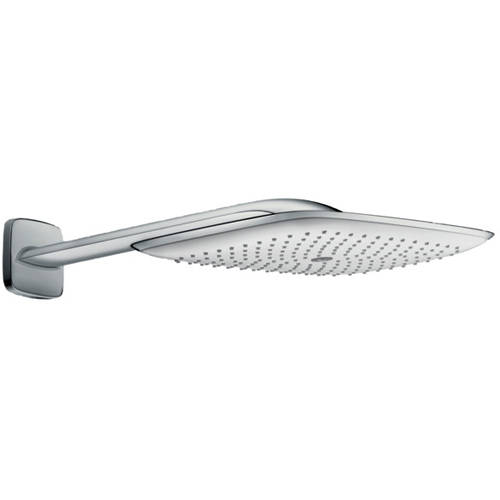 Larger image of Hansgrohe PuraVida 400 Air 1 Jet Eco Shower Head & Arm (White & Chrome).