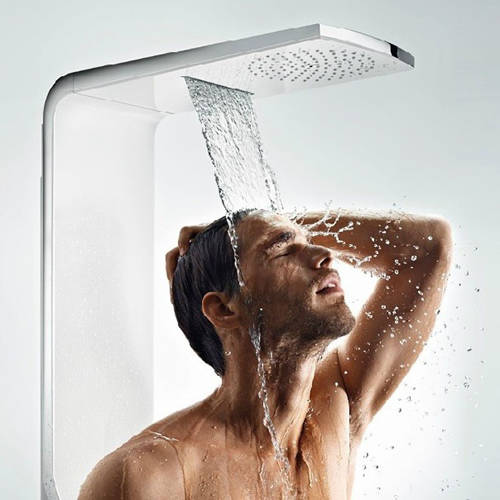 Example image of Hansgrohe Raindance Shower Panel (Satin Chrome).
