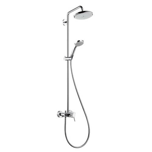 Larger image of Hansgrohe Croma 220 Air 1 Jet Showerpipe Pack With Lever Handle (Chrome).