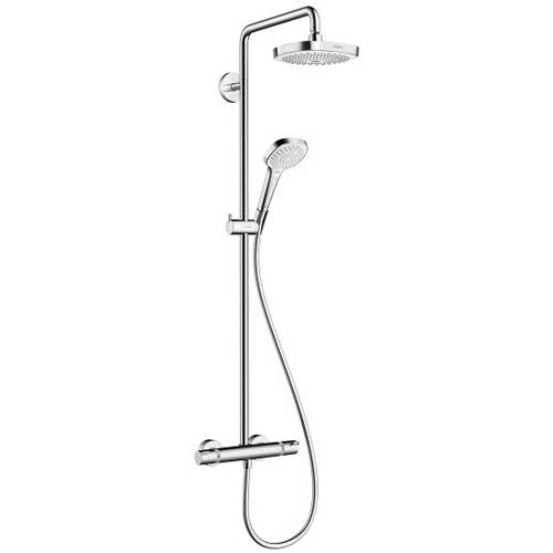 Larger image of Hansgrohe Croma Select E 180 Showerpipe Pack With Eco (White & Chrome).