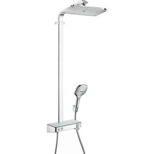Larger image of Hansgrohe Raindance Select E 360 1 Jet EcoSmart Showerpipe Pack.