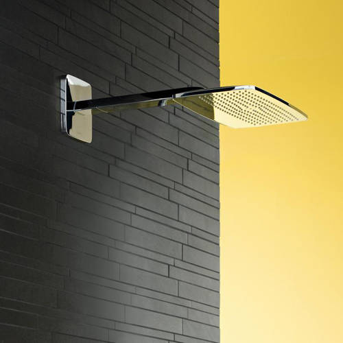 Example image of Hansgrohe Raindance E 420 Air 1 Jet Shower Head & Arm (430x220, Chrome).