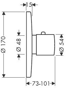 Technical image of Hansgrohe Rainmaker 600mm 3 Jet Shower Head & Highflow Valve (Chrome).