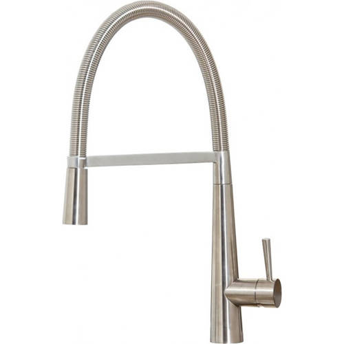 Larger image of Hydra Coventry Rinser Kitchen Tap With Swivel Spout (Brushed Steel).