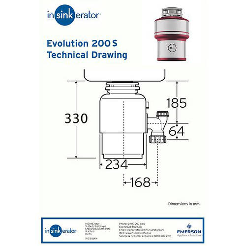 Example image of InSinkErator EVO 200S Waste Disposal Unit (Continuous Feed).