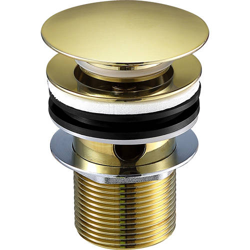 Larger image of JTP Vos Click Clack Basin Waste (Slotted, Brushed Brass)