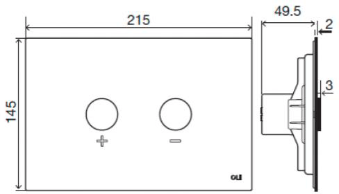 Technical image of JTP Vos Pneumatic Flush Plate Only (Brushed Black).