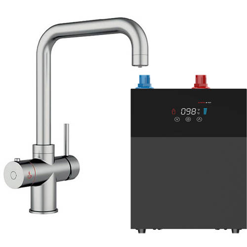 Larger image of Kedl Delta Digital 3 In 1 Boiling Water Kitchen Tap (Brushed Nickel, 4.0L).