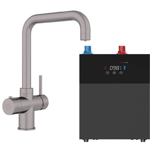 Larger image of Kedl Delta Digital 3 In 1 Boiling Water Kitchen Tap (Gun Metal Grey, 4.0L).