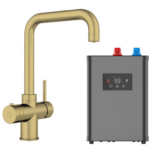 Larger image of Kedl Delta Digital 4 In 1 Boiling Water Kitchen Tap (Brushed Gold, 2.4L).