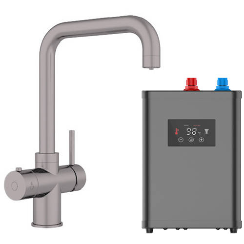 Larger image of Kedl Delta Digital 4 In 1 Boiling Water Kitchen Tap (Gun Metal Grey, 2.4L).