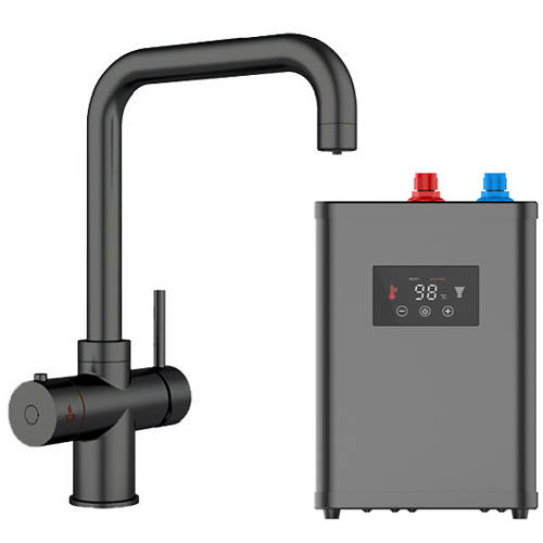 Larger image of Kedl Delta Digital 4 In 1 Boiling Water Kitchen Tap (Matt Black, 2.4L).
