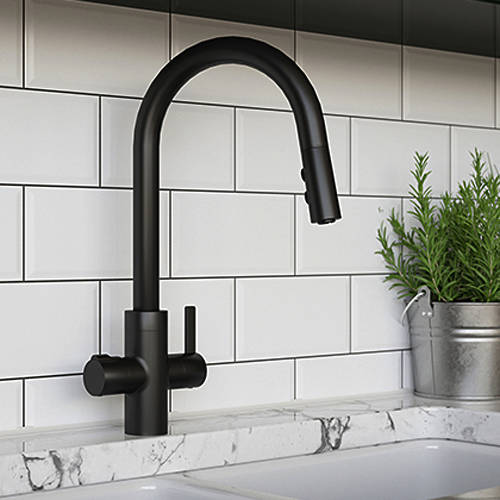 Example image of Kedl Tundra Digital 3 In 1 Boiling Water Kitchen Tap (Matt Black, 2.4L).