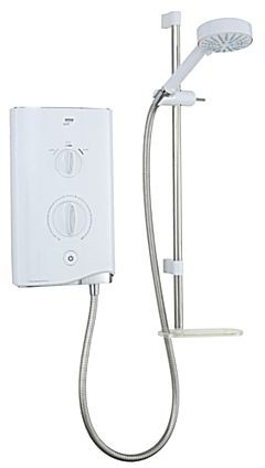 Larger image of Mira Electric Showers Mira Sport Thermostatic 9.8kW in white & chrome.