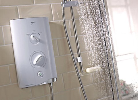 Example image of Mira Electric Showers Mira Sport Thermostatic 9.8kW in white & chrome.