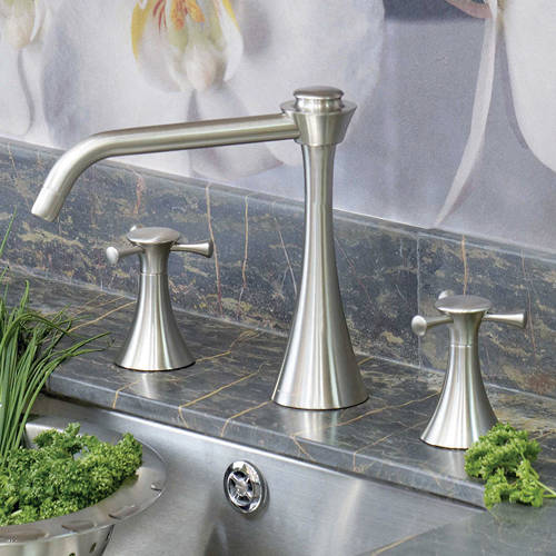 Larger image of Perrin & Rowe Oasis 3 Hole Kitchen Tap (Pewter).