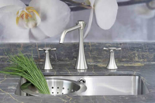 Example image of Perrin & Rowe Oasis 3 Hole Kitchen Tap (Pewter).