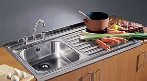 Example image of Pyramis Sit On Kitchen Sink & Waste. 1000x600mm (Square Edge, 2 Tap Hole).