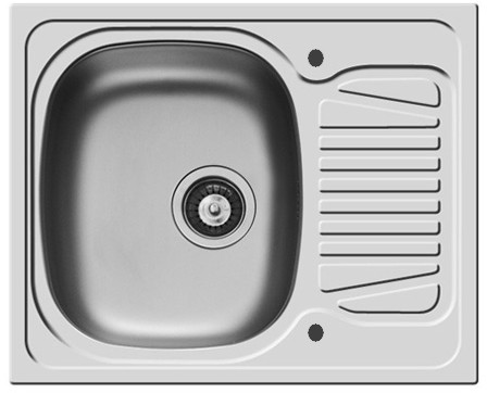 Larger image of Pyramis Sparta Kitchen Sink & Waste. 620x500mm (Reversible, 1 Tap Hole).