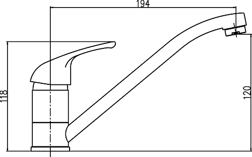 Technical image of Pyramis Round Kitchen Sink, Waste & Tap. 450mm Diameter.