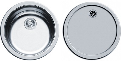 Larger image of Pyramis Round Kitchen Sink & Drainer With Wastes. 450mm Diameter.