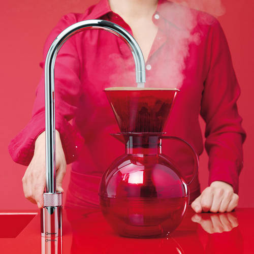Example image of Quooker Nordic Round Boiling Water Kitchen Tap. COMBI (Polished Chrome).