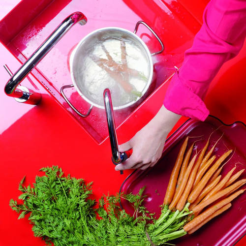 Example image of Quooker Nordic Square Twintaps Instant Boiling Tap. PRO3 (Polished Chrome).