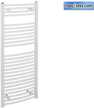 Larger image of Reina Radiators Diva Curved Towel Radiator (White). 1200x500mm.