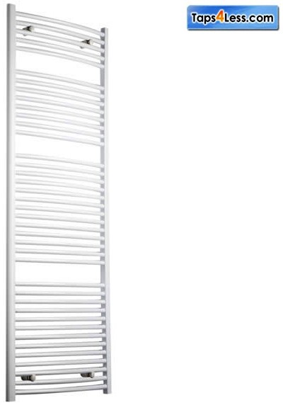 Larger image of Reina Radiators Diva Curved Towel Radiator (White). 1800x400mm.
