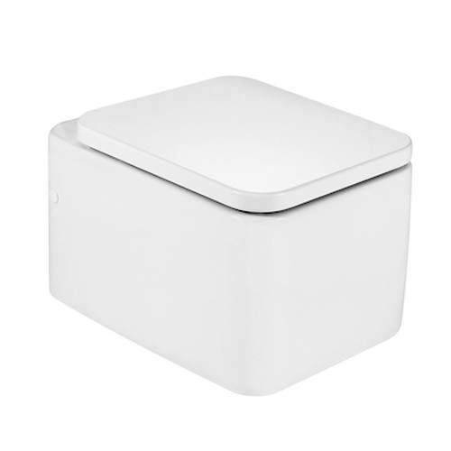 Larger image of Roca Toilets Element Wall Hung Toilet Pan & White Seat.