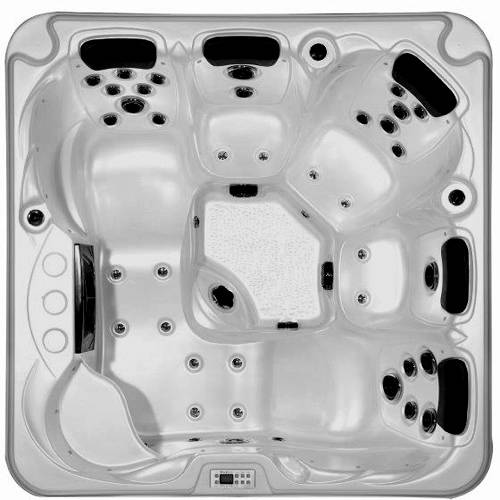 Example image of Hot Tub Silver Ocean Hot Tub (Black Cabinet & Brown Cover).