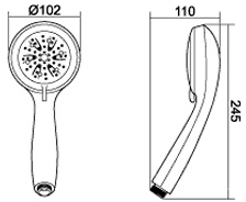 Technical image of Triton Showers T80Z Fast Fit Electric Shower, 10.5kW (White & Chrome).