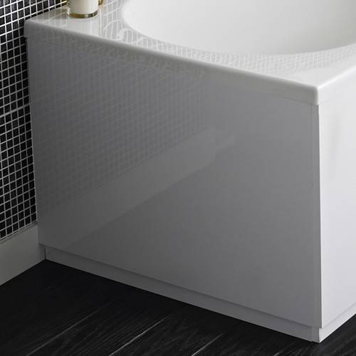 Example image of Hudson Reed Memoir Side & End Bath Panel Pack (Gloss White, 1800x750).