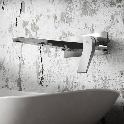 Example image of HR Soar Wall Mounted Basin Mixer Tap With Lever Handle (Chrome).