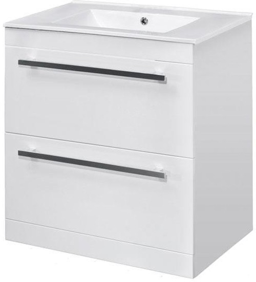 Example image of Premier Cardinal 800mm Vanity Unit Suite With BTW Unit, Pan & Seat (White).