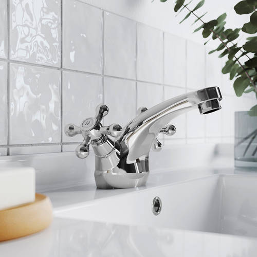 Example image of Nuie Viscount Mono basin mixer tap (Chrome).