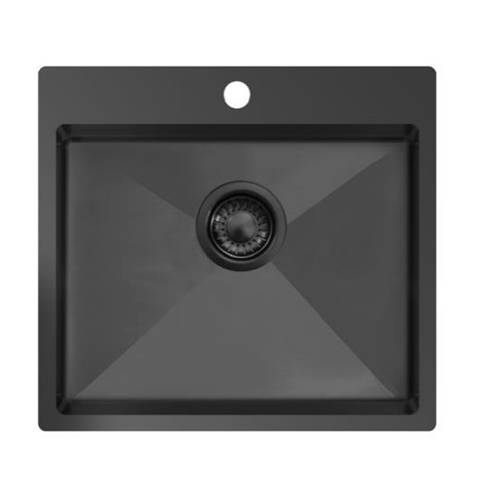 Larger image of UKINOX ColorX Inset Kitchen Sink (550/505mm, Black).