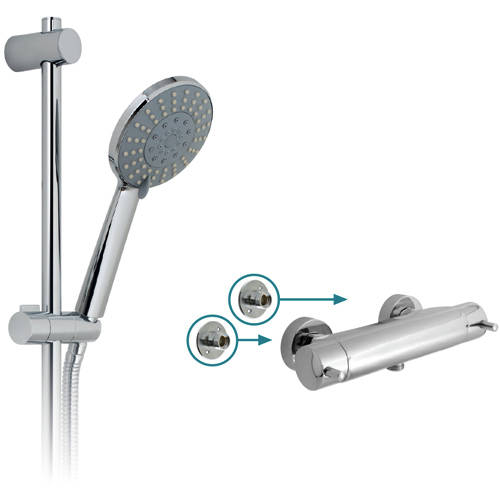 Larger image of Vado Shower Packs Celsius 3/4" Thermostatic Shower Pack & Brackets.
