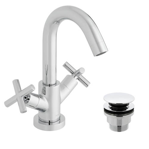 Larger image of Vado Elements Basin Mixer Tap With Pop Up Waste (Chrome).