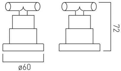 Technical image of Vado Elements Deck Mounted Stop Valves (Chrome).