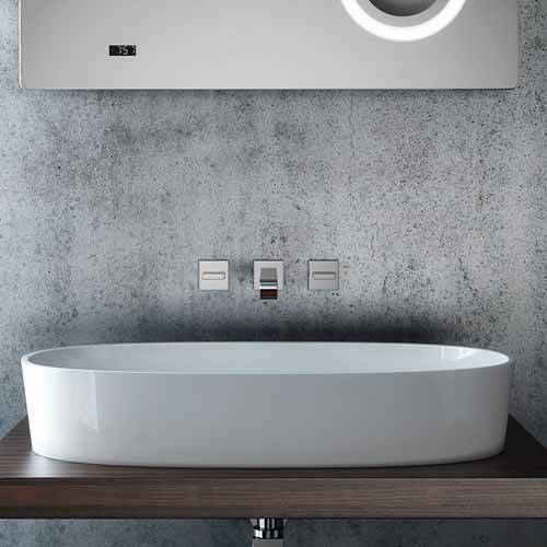 Example image of Vado Geo Wall Mounted Basin Mixer Tap With 167mm Spout (Chrome).