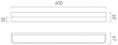 Technical image of Vado Omika Towel Rail 600mm (Chrome).