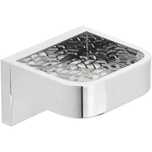 Larger image of Vado Omika Shelf With Geometric Insert 100mm (Chrome).