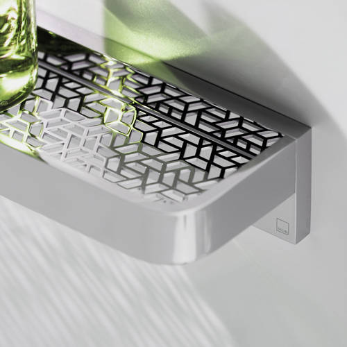 Example image of Vado Omika Shelf With Geometric Insert 100mm (Chrome).